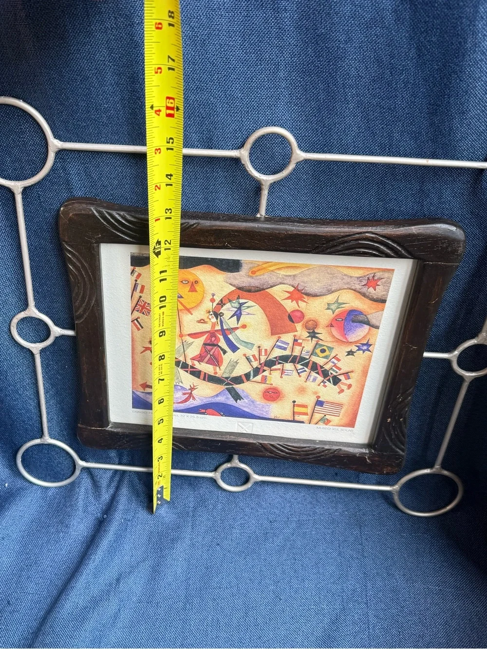 1980s Vintage Xul Solar Drago Framed Art Print Museo Argentina Surrealist 18x14